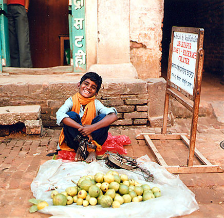 FRUIT SELLER, Nepal,  Photo by Dennis Kohn