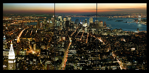 New York Sectional -Skyline at Dusk - Photograph by Dennis Kohn